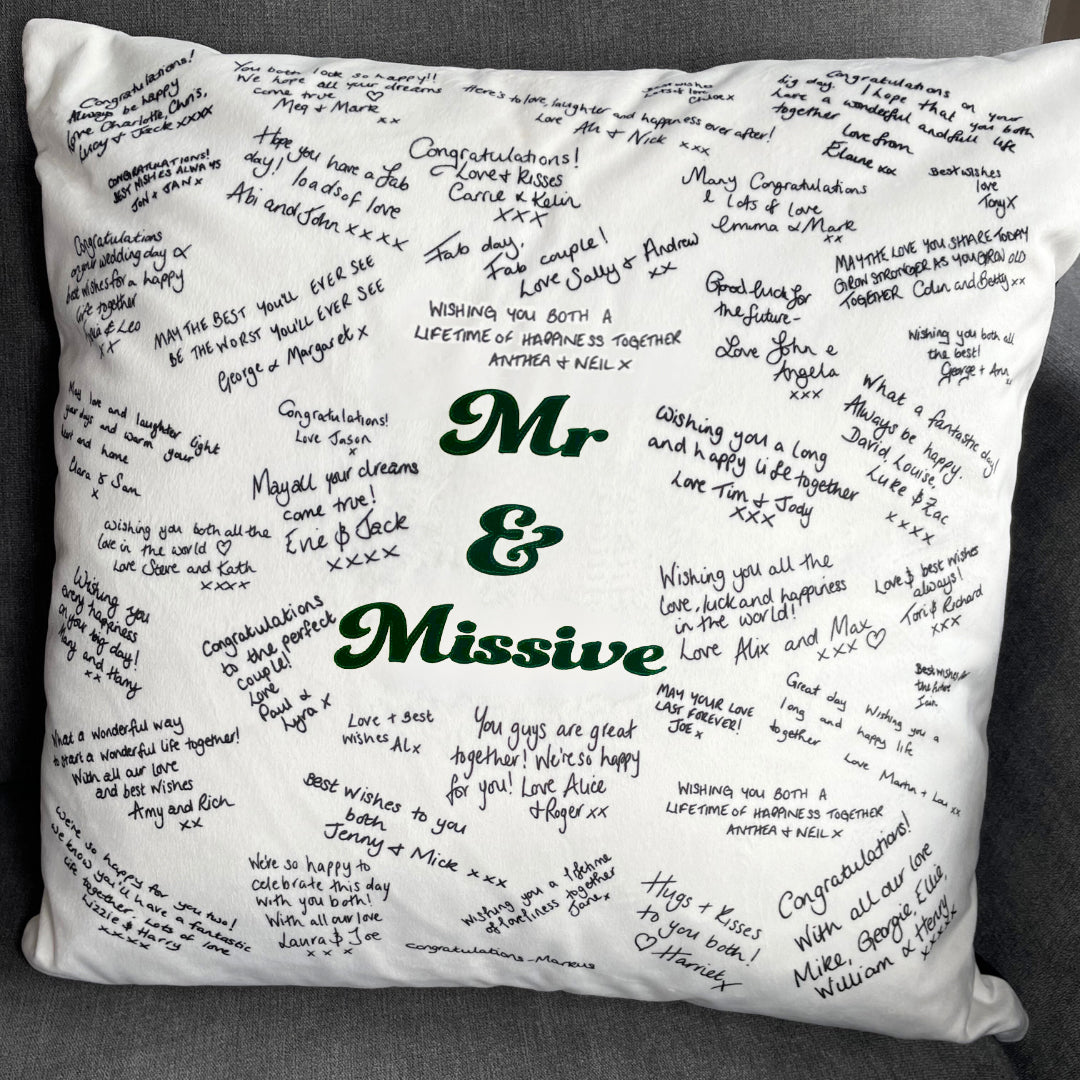 Small Retro Handwritten Cushion